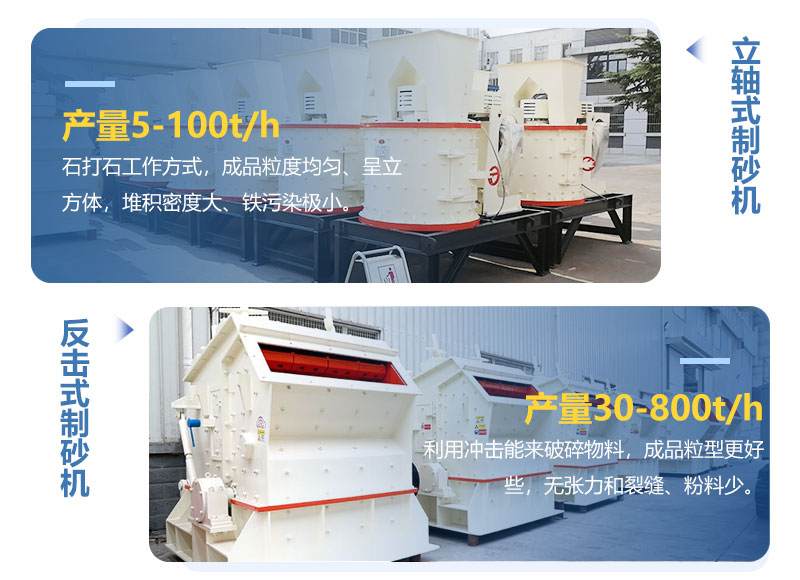 立軸式制砂機和反擊式制砂機哪種粒型好？區(qū)別介紹